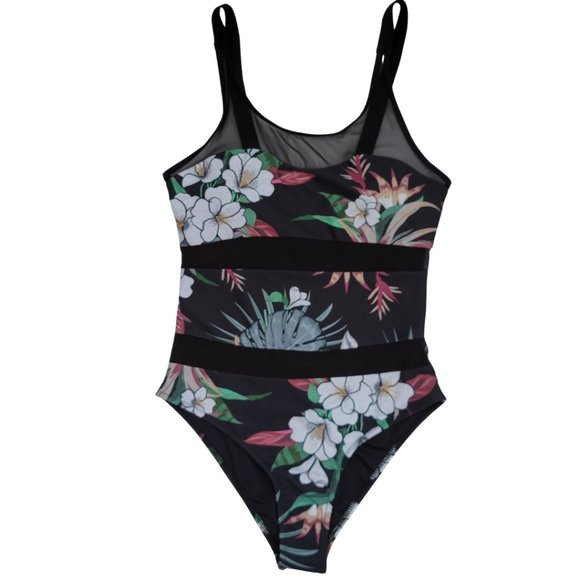BEACHSISSI Other - NWT BEACHSISSI Black Floral & Mesh 1Pc Swimsuit